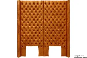 Beauchamp Buttoned Courtyard Leather Headboard Outback Tan