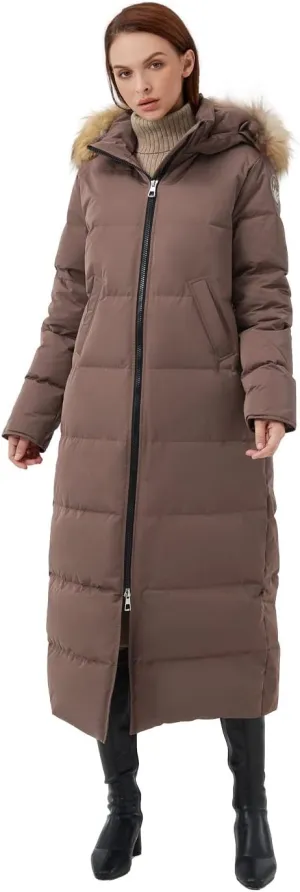 Fitouch Women's Waukee Long Down Coat Parka Jacket | 750  Fill Power | Full-Length