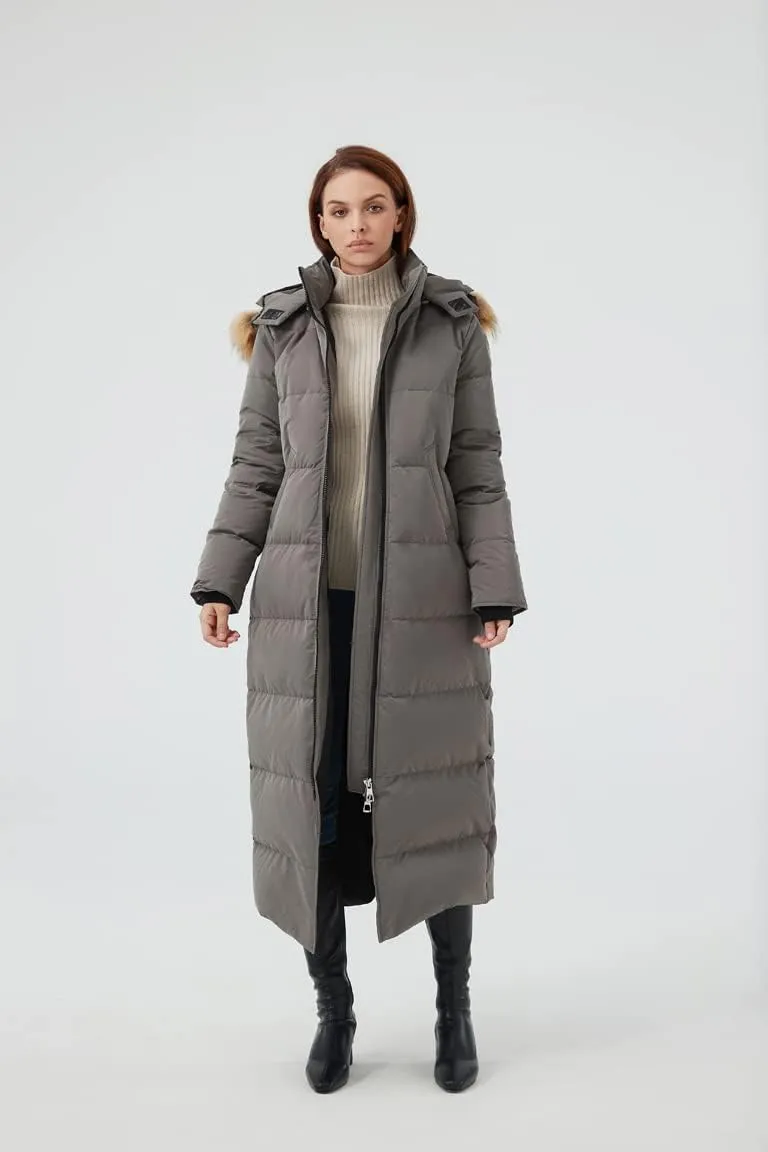 Fitouch Women's Waukee Long Down Coat Parka Jacket | 750  Fill Power | Full-Length