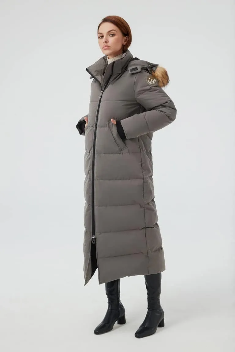 Fitouch Women's Waukee Long Down Coat Parka Jacket | 750  Fill Power | Full-Length