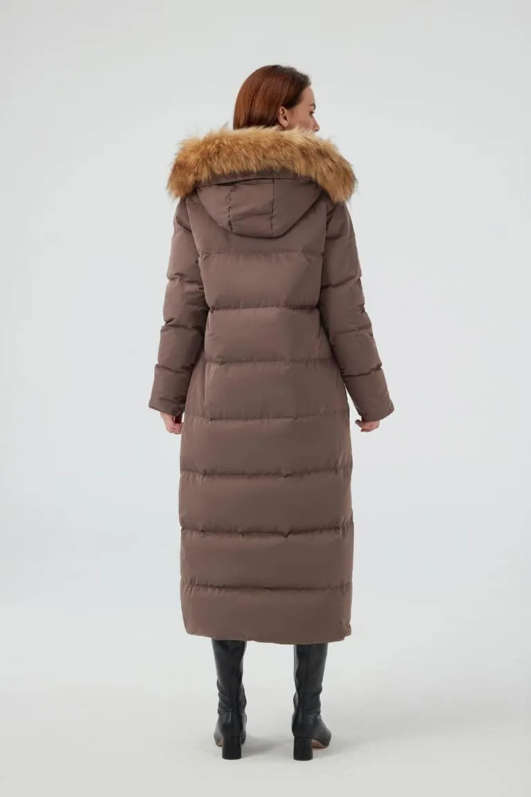 Fitouch Women's Waukee Long Down Coat Parka Jacket | 750  Fill Power | Full-Length