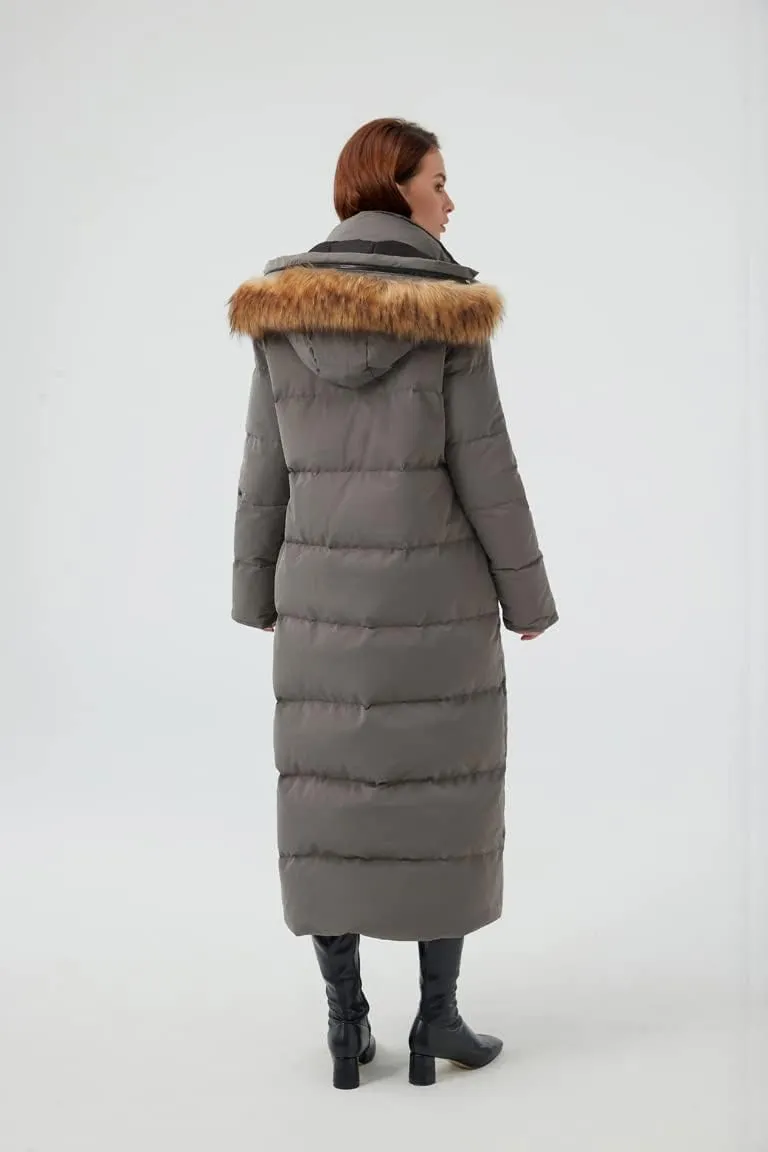Fitouch Women's Waukee Long Down Coat Parka Jacket | 750  Fill Power | Full-Length