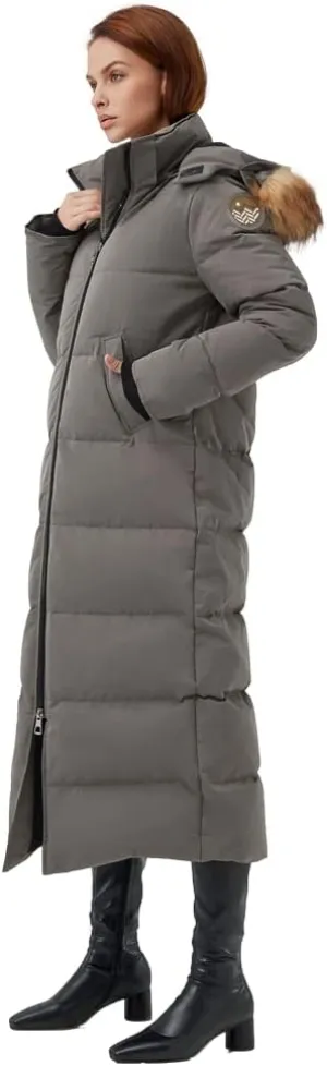 Fitouch Women's Waukee Long Down Coat Parka Jacket | 750  Fill Power | Full-Length