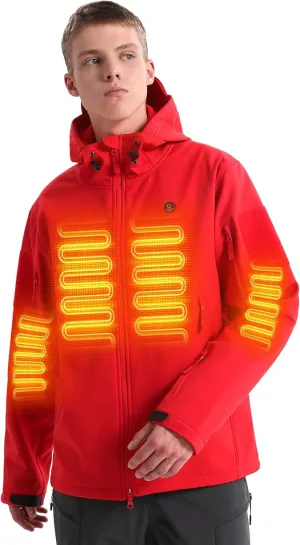 Heated Jacket for Men and Women, ANTARCTICA GEAR Winter Coat with 12V 16000mAh Battery Pack, Soft Shell Heating Hood Jacket