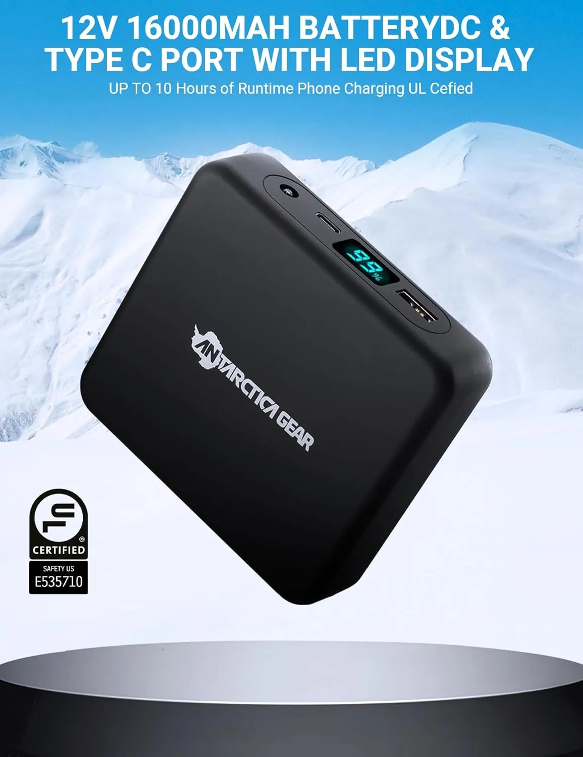 Heated Jacket for Men and Women, ANTARCTICA GEAR Winter Coat with 12V 16000mAh Battery Pack, Soft Shell Heating Hood Jacket