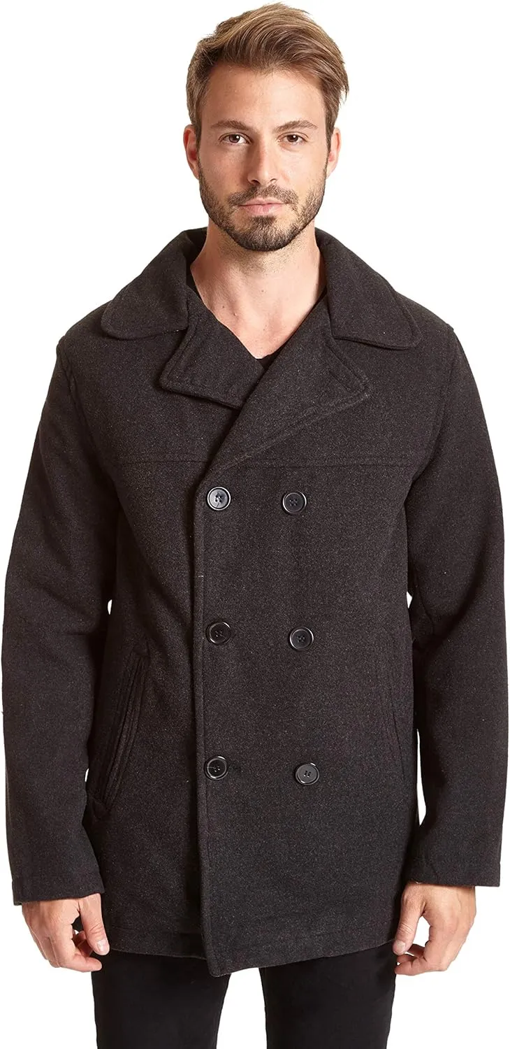 Men's Big and Tall Polyester Peacoat