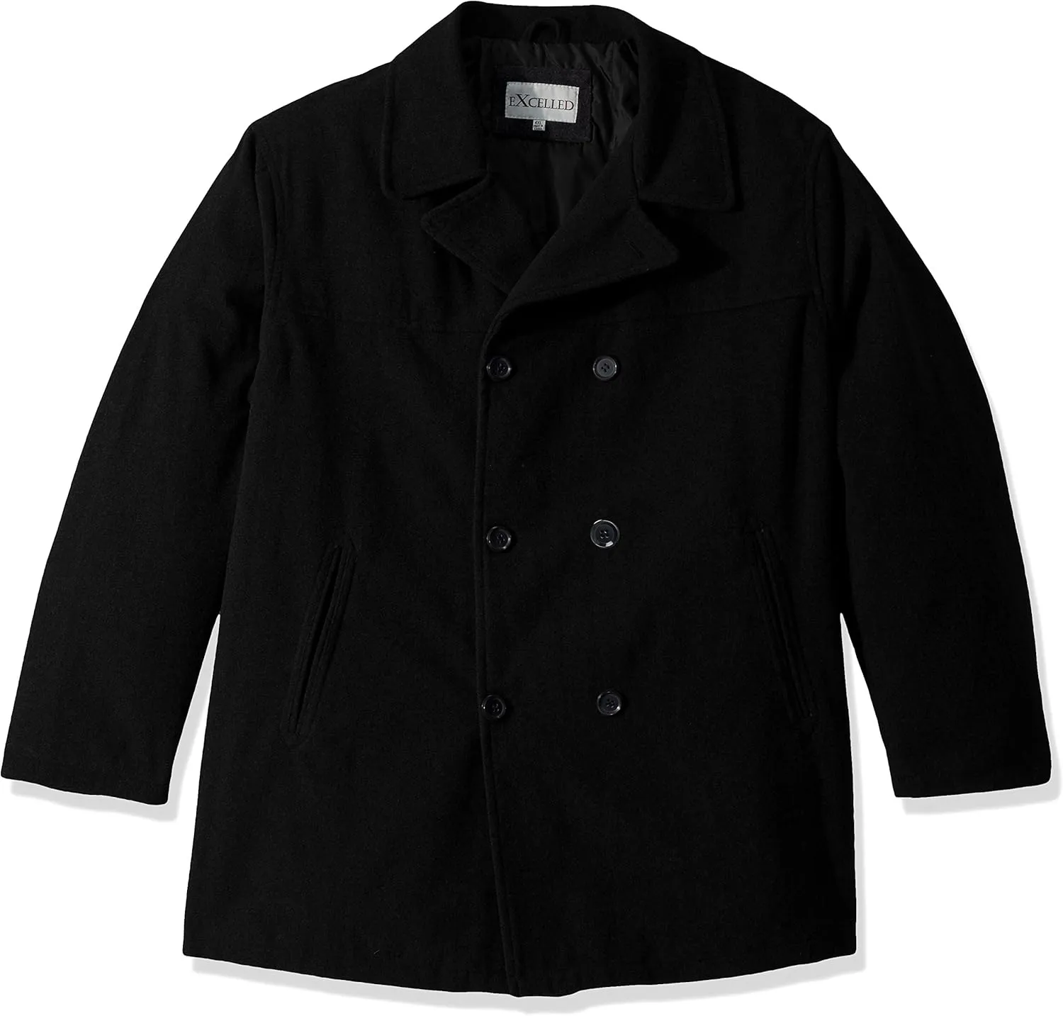 Men's Big and Tall Polyester Peacoat