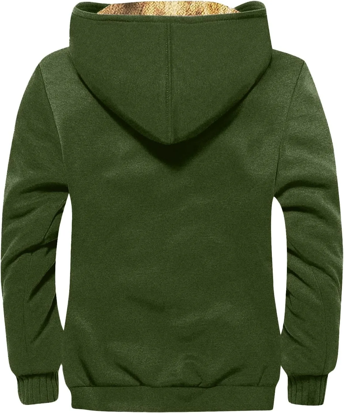 Mens Zipper Hoodies Winter Sherpa Lined Graphic Jacket Oversized Heavy Windbreaker Coat Big And Tall Windproof Outwear