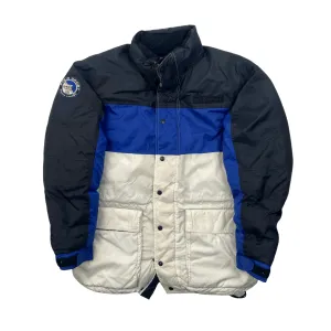 Vintage 90s Blue, White   Black Ralph Lauren Polo Sport Artic Challenge Puffer Coat/ Jacket - Large