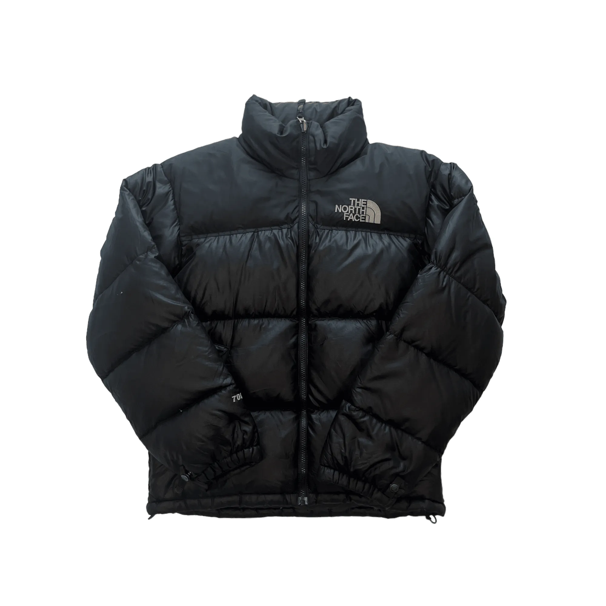 Vintage Black The North Face (TNF) Puffer Coat - Small