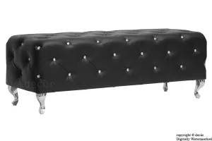 Wolfgang Leather Ottoman - Black