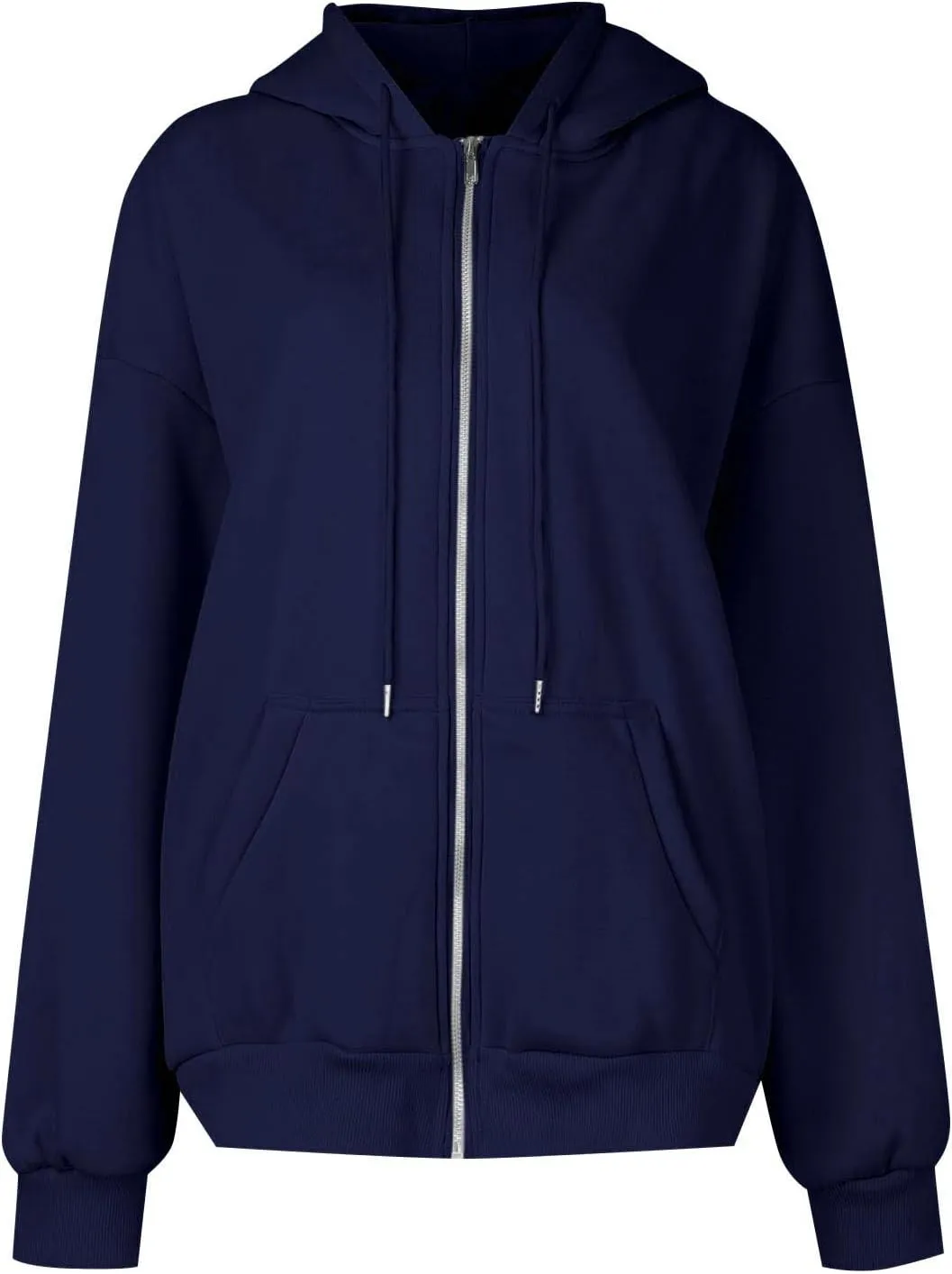 Womens Zip Up Hoodies Oversized Long Sleeve Sweatshirts Casual Y2K Hoodie 2024 Fall Jacket with Pockets