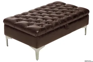 Wraith Leather Vintage Footstool - Dark Bitter