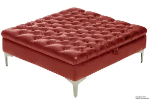 Wraith Leather Vintage Footstool Large - Rioja