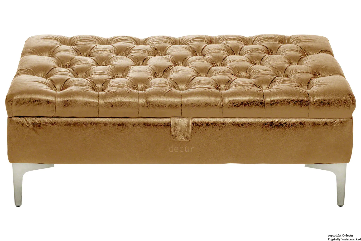 Wraith Leather Vintage Footstool - Pale Ale