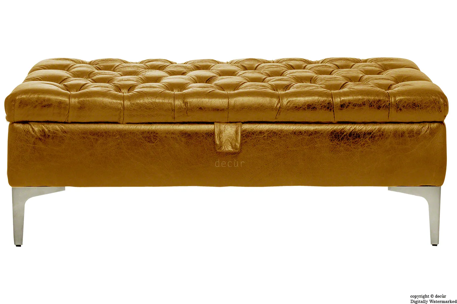 Wraith Leather Vintage Footstool - Whiskey