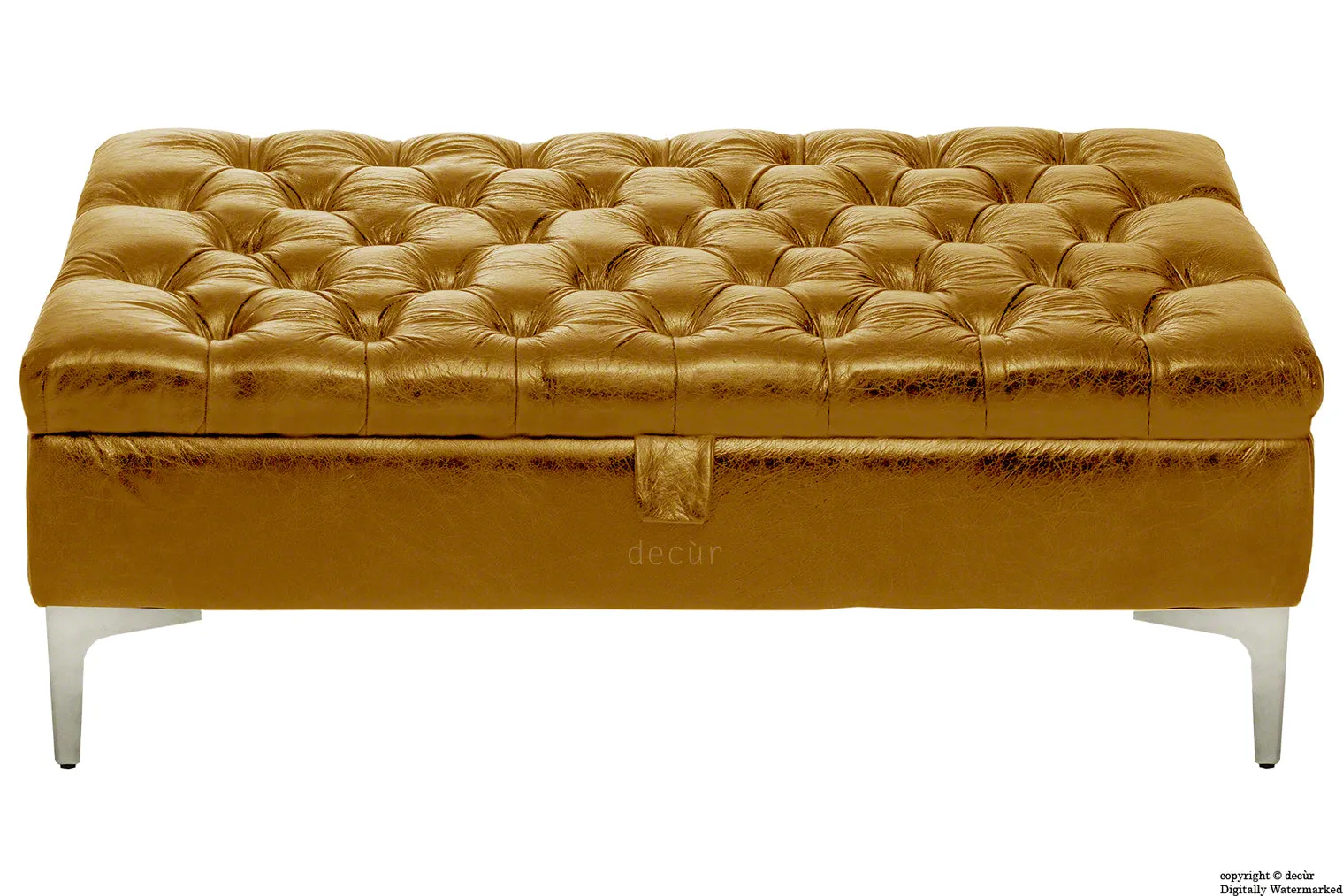Wraith Leather Vintage Footstool - Whiskey