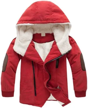XYSSWW Child Boy's Thick Cotton-Padded Parka Jacket Hooded Fleece Coat