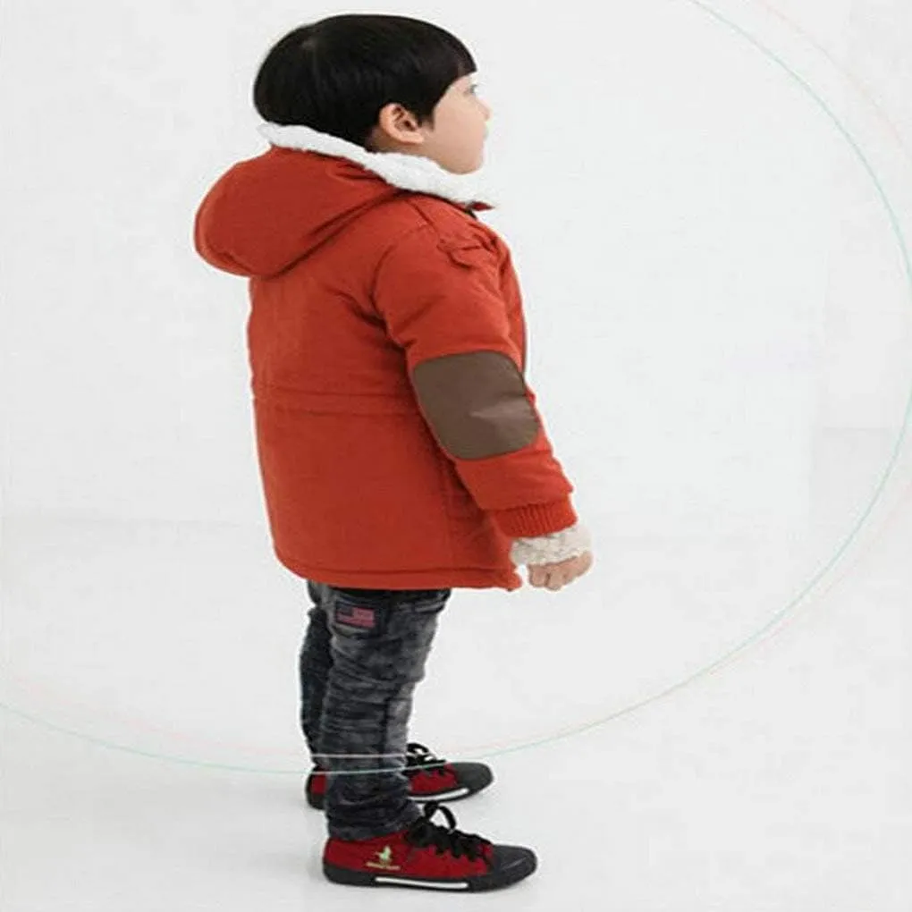 XYSSWW Child Boy's Thick Cotton-Padded Parka Jacket Hooded Fleece Coat