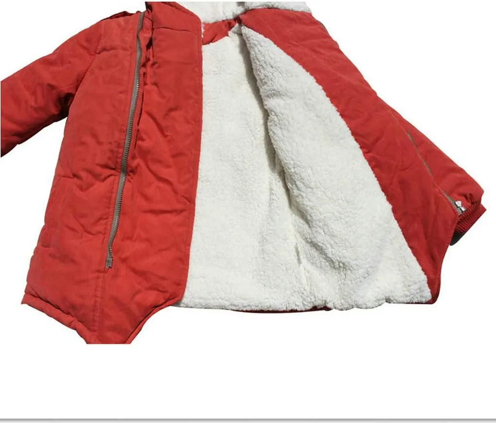XYSSWW Child Boy's Thick Cotton-Padded Parka Jacket Hooded Fleece Coat